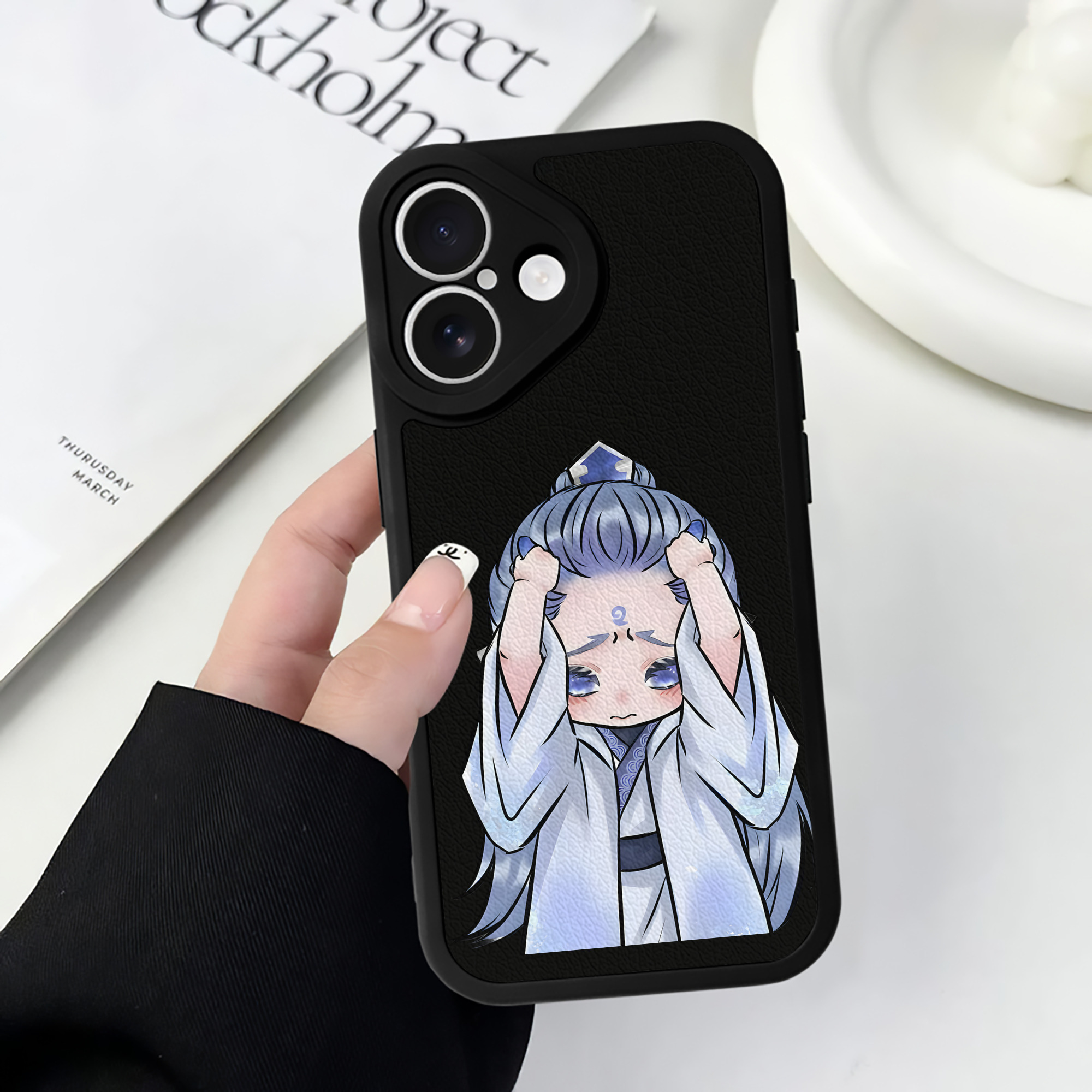 （画像用） Ne Zha 2 ナタ 魔童の大暴れ 【iPhone 16シリーズ対応】シリコンスマホケース（レザー調） 材質：シリコン